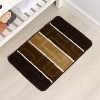 Коврик для ванной Доляна «Квадраты», 4060 см, цвет коричневый