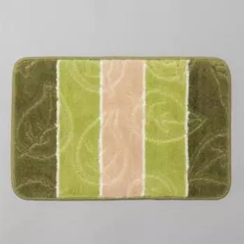 Коврик для ванной Доляна «Листья», 38×58 см, цвет зелёный