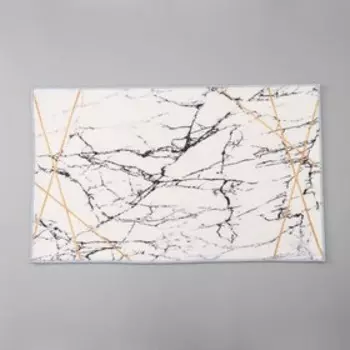 Коврик Доляна «Мрамор», 50×80 см, цвет белый