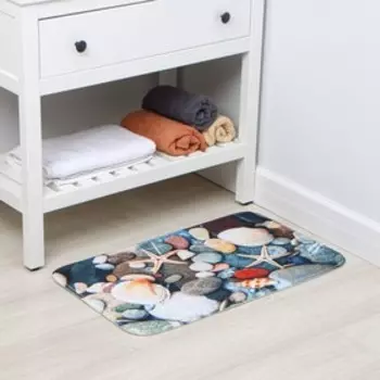 Коврик для ванной и туалета Доляна «Ракушки на камушках», 4575 см
