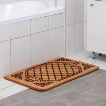 Коврик для ванной Доляна «Жанр», 50×80 см, цвет коричневый