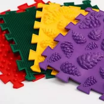 Модульный массажный коврик «Лес», 8 модулей, 4 вида, цвет МИКС