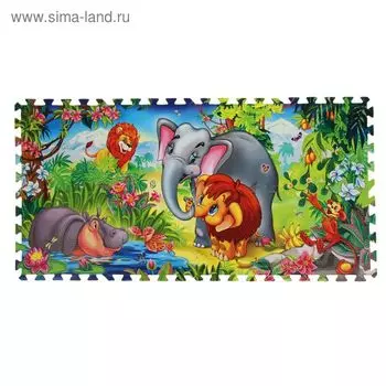 Коврик-пазл "Мамонтенок", 8 сегментов