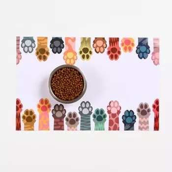 Коврик под миску "Пижон" 43 х 28 см "Кошачьи лапки"