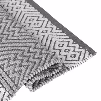 Коврик Polka, размер 50х80 см, цвет серебро, белый