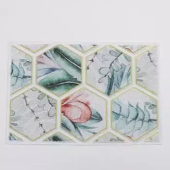 Коврик придверный грязезащитный Доляна «Флора», 40×60 см