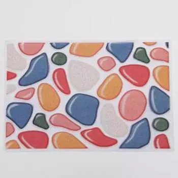 Коврик придверный грязезащитный Доляна «Галька цветная», 4060 см