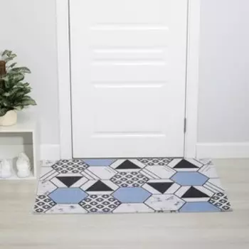 Коврик придверный Доляна «Геометрия», грязезащитный, вырезной, 80120 см