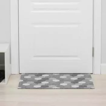 Коврик придверный Доляна «Мозаика», вырезной, грязезащитный, 4675 см, серый