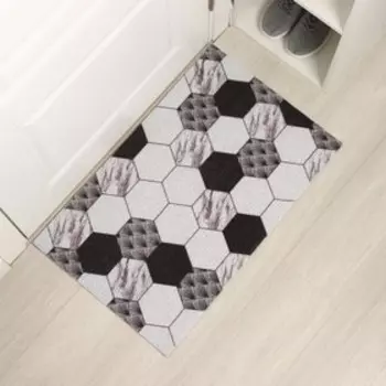 Коврик придверный Доляна «Мрамор», вырезной, грязезащитный, 5080 см, серый