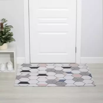 Коврик придверный Доляна «Соты», грязезащитный, вырезной, 80120 см