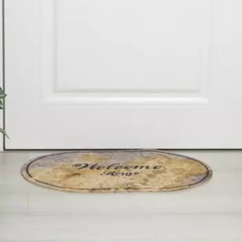 Коврик придверный грязезащитный Доляна Welcome Home, 40×60 см, цвет золотой