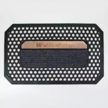 Коврик придверный Доляна «Welcome соты», 43×73 см
