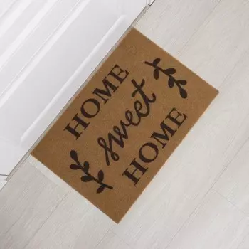 Коврик придверный Доляна Sweet Home, без окантовки, влаговпитывающий, 4060 см, коричневый