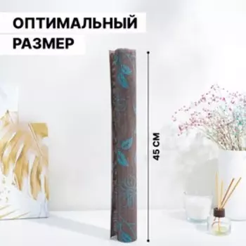 Коврик противоскользящий Доляна «Вьющиеся цветы», 45100 см, цвет коричневый