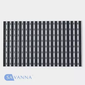 Коврик противоскользящий в ванну на присосках SAVANNA, 4068 см, цвет чёрный