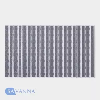 Коврик противоскользящий в ванну на присосках SAVANNA, 4068 см, серый