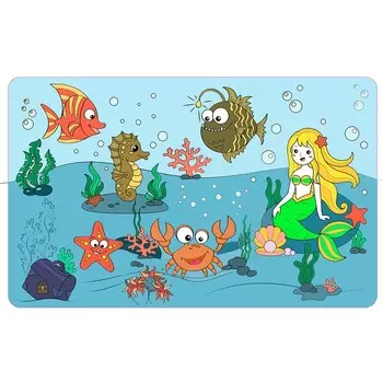 Коврик-раскраска многоразовый «Водный мир»