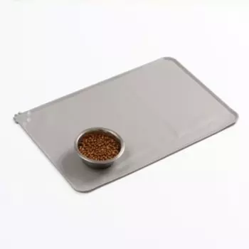 Коврик силиконовый под миску, 4730 см, серый