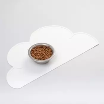 Коврик силиконовый под миску "Облако", 48 х 27 см, белый