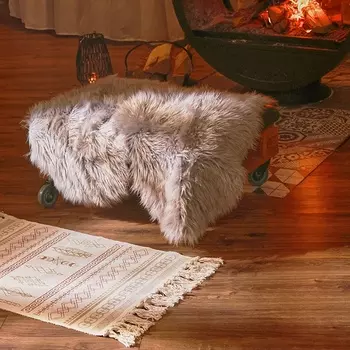 Коврик SL Home Cotton, 6090 см, красный, молочный, хлопок 50%