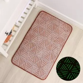 Коврик для дома светящийся в темноте «Светящиеся грани», 50×80 см, цвет коричневый