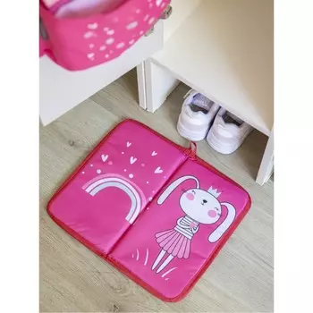 Коврик в садик, «Зайка», 30х36 см, для переобувания, фуксия