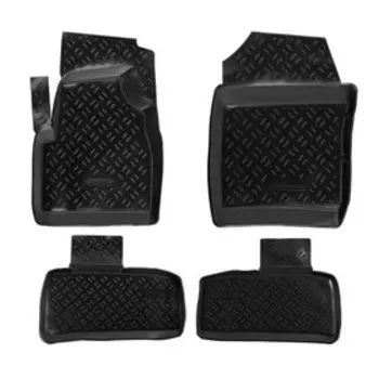 Коврик в салон Airline ACM-PS-10, Uaz Patriot 2005-14, высокий борт, полимерные, черные, набор 4 шт.