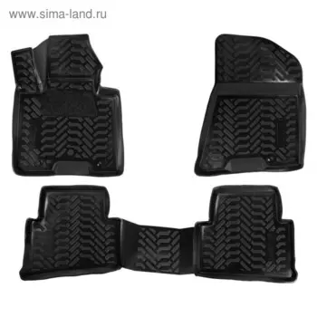 Коврик в салон Airline ACM-PS-38, Hyundai Tucson 2015-, высокий борт, полимерные, черные, набор 4 шт.