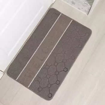 Коврик влаговпитывающий придверный Доляна «Welcome. Молекула», 4878 см, цвет серый