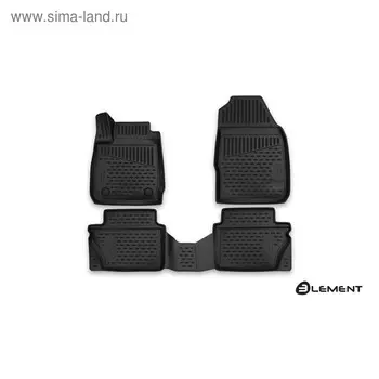 Коврики 3D в салон FORD Fiesta, 2015-2016, 4 шт. (полиуретан)