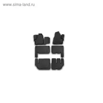 Коврики 3D в салон FORD Tourneo Custom, 01/2013-2016, 9 seats, 6 шт. (полиуретан)