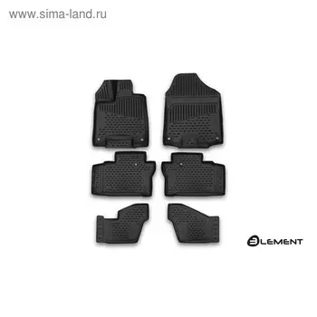Коврики 3D в салон HONDA Pilot, 01/2016, 6 шт. (полиуретан)