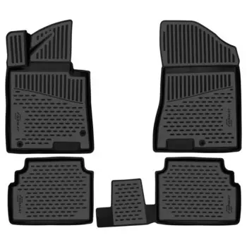 Коврики 3D в салон HYUNDAI Sonata, 2019- седан, 4шт., ПУ, повышенная износостойкость