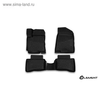 Коврики 3D в салон Kia Rio, 01/2014-2016, hb., 4 шт. (полиуретан) (для рынка Казахстана)