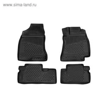 Коврики 3D в салон Nissan X-Trail, 01/2007-12/2015, кросс., правый руль, набор 4 шт, полиуретан