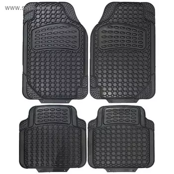 Коврики автомобильные Skyway 005, 4 предмета, резиновый,черный, S01704005