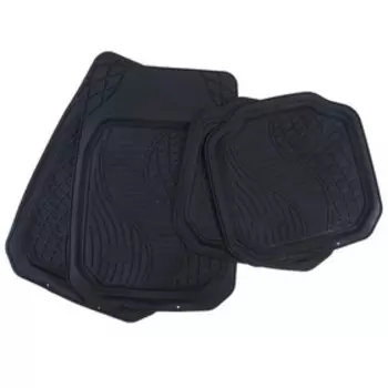 Коврики автомобильные TORSO, резина, 70х50 см, 50х49 см, черный, набор 4 шт
