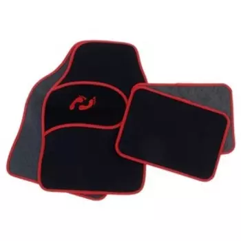 Коврики автомобильные TORSO, ворс, 62×42 см, 43×30 см, красный, набор 4 шт