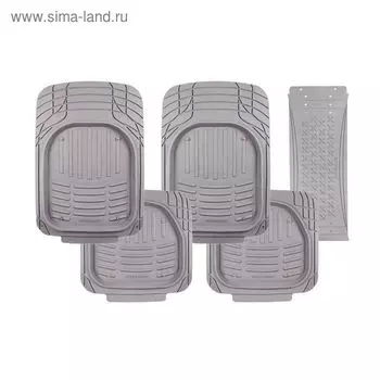 Коврики автомобильные универсальные AUTOPROFI TER-500i GY, морозостойкие, 5 предметов, цвет серый