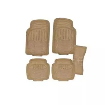 Коврики автомобильные универсальные SKYWAY Hot-2, полиуретановый, бежевый, 72x49/44x48.5/60x26 см, набор 5 шт S01702059