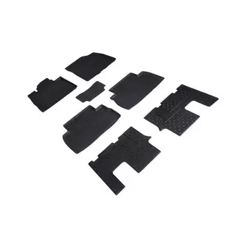 Коврики резиновые с высоким бортом для Hyundai Santa Fe IV (7 мест) rest 2020-н.в.