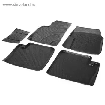 Коврики салона Rival для Chery Tiggo FL 5-дв. 2012-2016, полиуретан, без крепежа, с перемычкой, 5 шт., 10902001