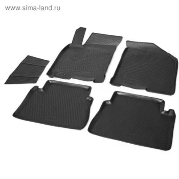 Коврики салона Rival для Chevrolet Lacetti седан, хэтчбек, универсал 2004-2013, полиуретан, без крепежа, с перемычкой, 5 шт., 11301001