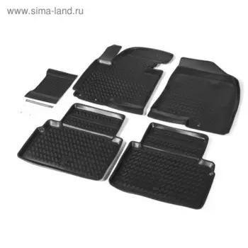 Коврики салона Rival для Hyundai ix35 5-дв. 2010-2016, полиуретан, без крепежа, с перемычкой, 5 шт., 12304001