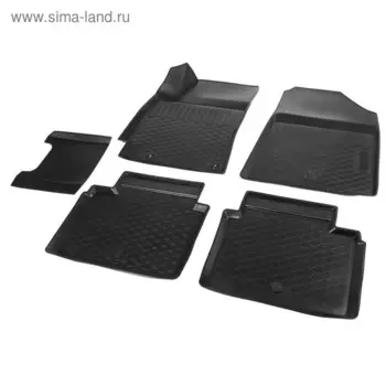 Коврики салона Rival для Kia Cerato IV седан 2018-н.в., полиуретан, без крепежа, с перемычкой, 5 шт., 12802004