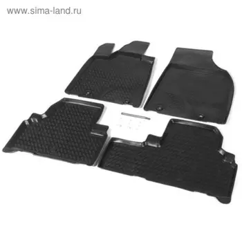Коврики салона Rival для Lexus RX III рестайлинг 5-дв. 2012-2015, полиуретан, с крепежом, с перемычкой, 4 шт., 13201001