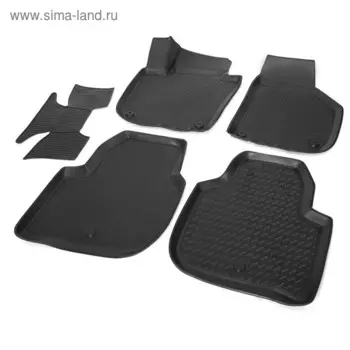 Коврики салона Rival для Skoda Superb B6 2008-2015, полиуретан, с крепежом, с перемычкой, 5 шт., 15104001