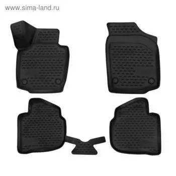 Коврики в салон для Volkswagen Polo 2010-2020, седан, повышенная износостойкость, набор 4 шт 58674
