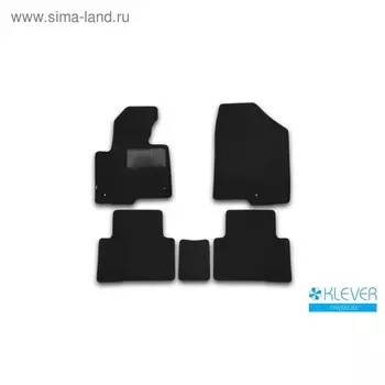 Коврики в салон Klever Premium Hyundai Santa Fe АКПП 2012-2016, кросс., 5 шт. (текстиль)